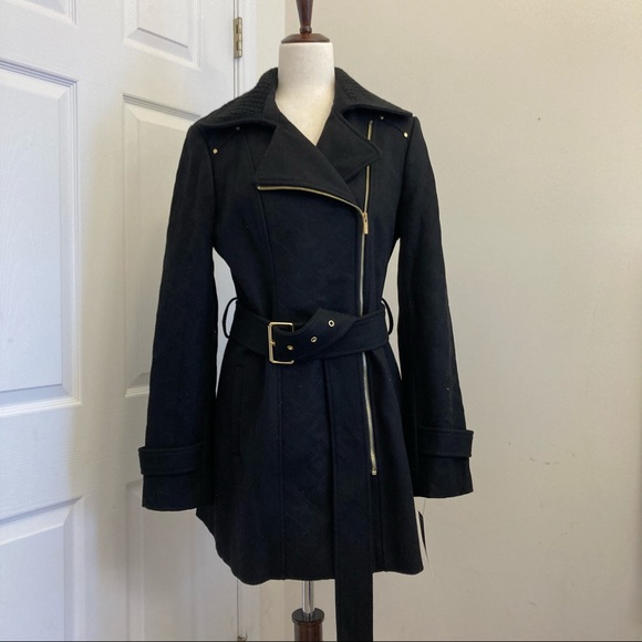 Kenneth Cole New York Wool Black Coat - Picture 2 of 11